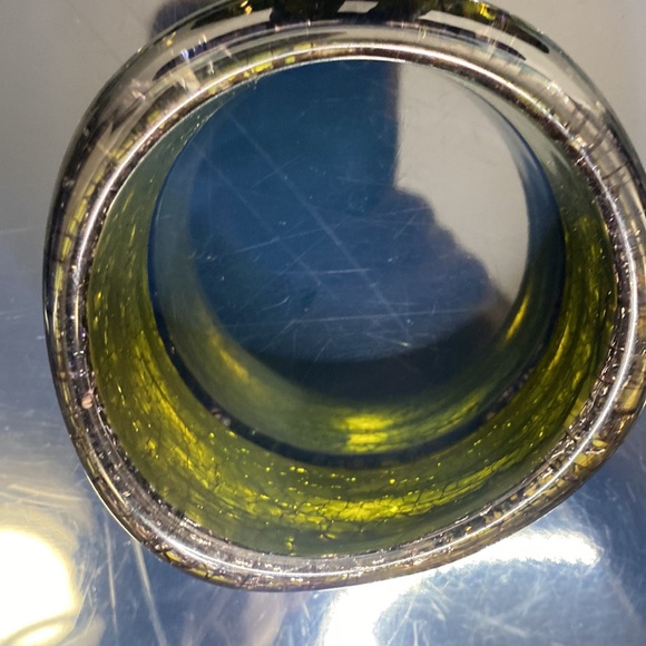 💚🖤Vintage Lucite Bangle Bracelet | Crackle Motif | Green & Black - Picture 5 of 12